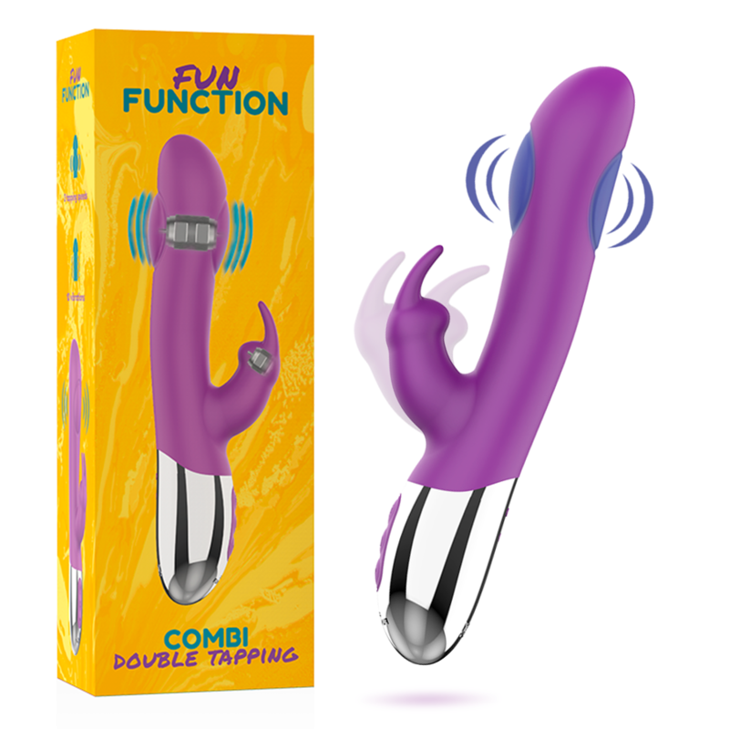 VIBRATORE FUN FUNCTION RABBIT DOUBLE TAPPING COMBI - FUN FUNCTION - Vibratori Rabbit | erosidea.com