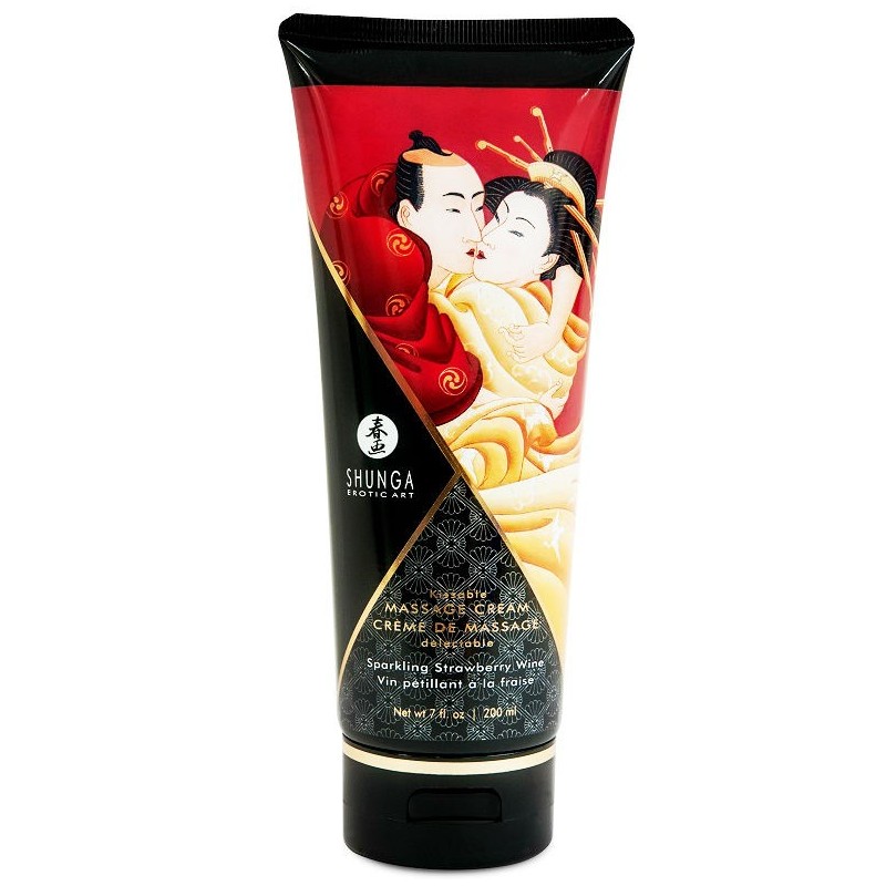 CREMA DA MASSAGGIO FRAGOLA E CAVA 200 ML - SHUNGA MASSAGE CREAM - Coadiuvanti Massaggi | erosidea.com