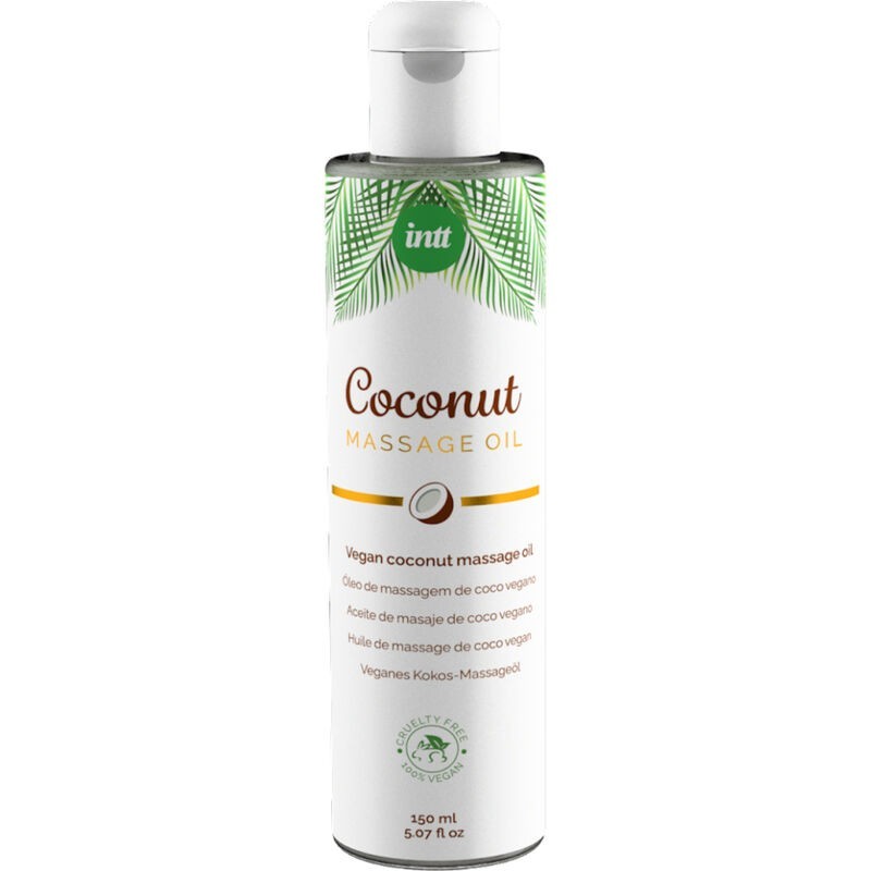 INTT - OLIO DA MASSAGGIO VEGANO DOLCE CON RILASSANTE AL GUSTO DI COCCO - INTT VEGAN LINE - Coadiuvanti Massaggi | erosidea.com