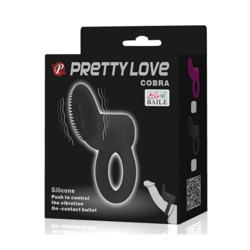 VIBRATORE ANELLO COBRA NERO - PRETTY LOVE MALE - Vibratori | erosidea.com