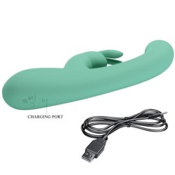 VIBRATORE LAMAR RABBIT E PUNTO G VERDE - PRETTY LOVE LED - Vibratori Rabbit | erosidea.com