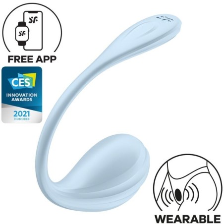 STIMOLATORE PUNTO G PETALE LISCIO SKY BLUE APP GRATUITA - SATISFYER PARTNER - Vibratori G-Spot | erosidea.com