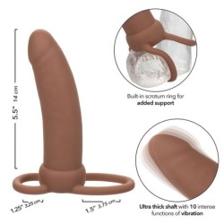 CALEXOTICS - MAXX THICK DUAL PENETRATOR 10 VIBRAZIONI MARRONE - CALEXOTICS - Guaine e Prolunghe | erosidea.com