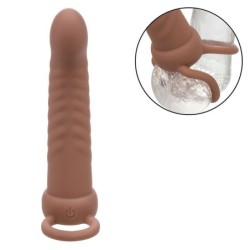 CALEXOTICS - MAXX RIBBED DUAL PENETRATOR 10 VIBRAZIONI MARRONE - CALEXOTICS - Guaine e Prolunghe | erosidea.com