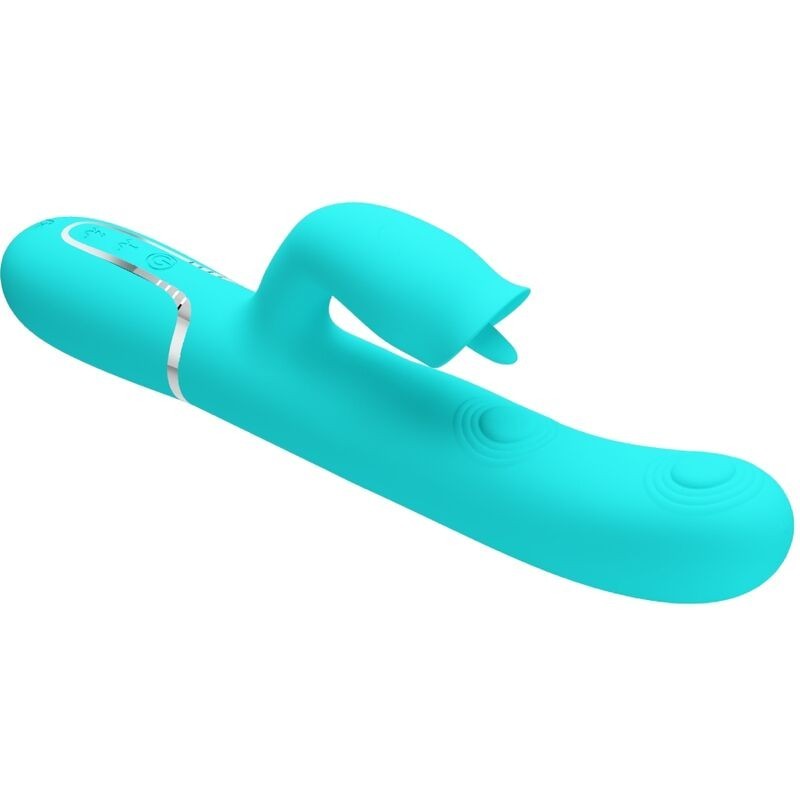 VIBRATORE RABBIT CON LINGUA VERDE ACQUA - PRETTY LOVE FLIRTATION - Vibratori Rabbit | erosidea.com