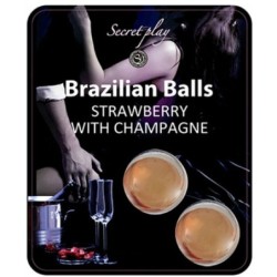 SECRETPLAY - SET DI PALLINE BRASILIANE FRAGOLA E CHAMPAGNE - SECRETPLAY COSMETIC - Coadiuvanti Massaggi | erosidea.com