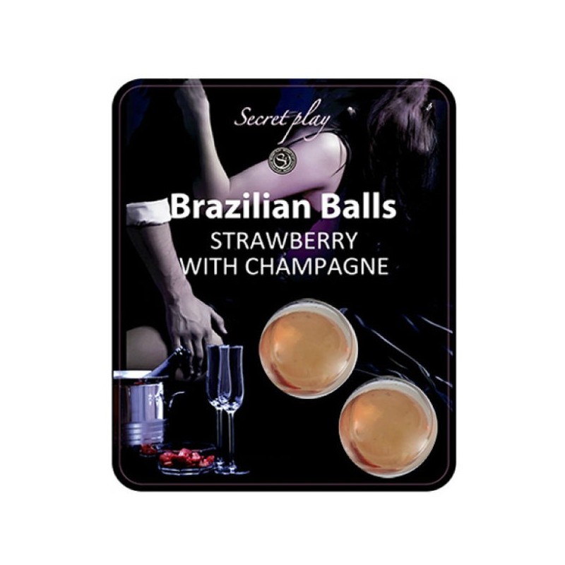 SECRETPLAY - SET DI PALLINE BRASILIANE FRAGOLA E CHAMPAGNE - SECRETPLAY COSMETIC - Coadiuvanti Massaggi | erosidea.com