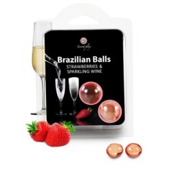 SECRETPLAY - SET DI PALLINE BRASILIANE FRAGOLA E CHAMPAGNE - SECRETPLAY COSMETIC - Coadiuvanti Massaggi | erosidea.com