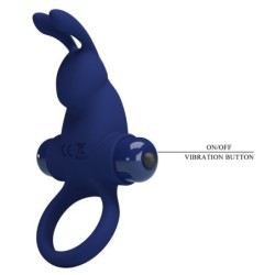 JIRO ANELLO RABBIT CON VIBRAZIONE BLU - PRETTY LOVE MALE - Vibratori Rabbit | erosidea.com