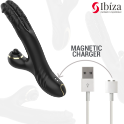 VIBRATORE IBIZA TWO DRAGONS DOPPIO NERO - IBIZA TECHNOLOGY - Vibratori Rabbit | erosidea.com