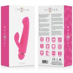 VIBRATORE INTENSE BORAL 20 VELOCITA SILICONE ROSA - INTENSE FUN - Vibratori Rabbit | erosidea.com